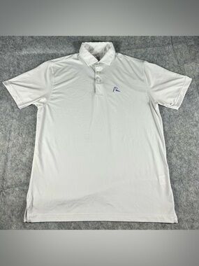 Rhoback ‘Solid’ White Short Sleeve Performance Polo Men’s Size Medium